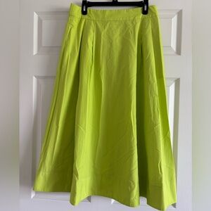 Boden Green Maxi A-Line Skirt with Pleats NWT
